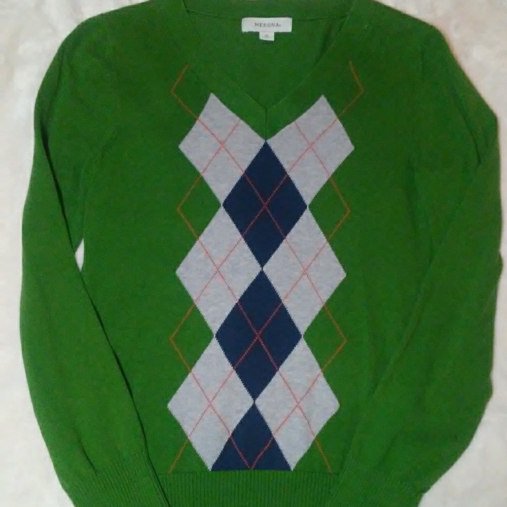 Merona Green Argyle Sweater